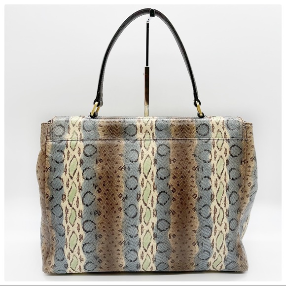 LONGCHAMP Multicolored Python Embossed Leather Gatsby Tote - Picture 2 of 8